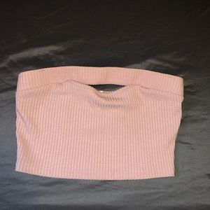 cute pink fashion nova strapless top